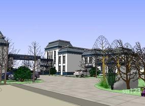 公安行政办公楼建筑sketchup模型SU模型