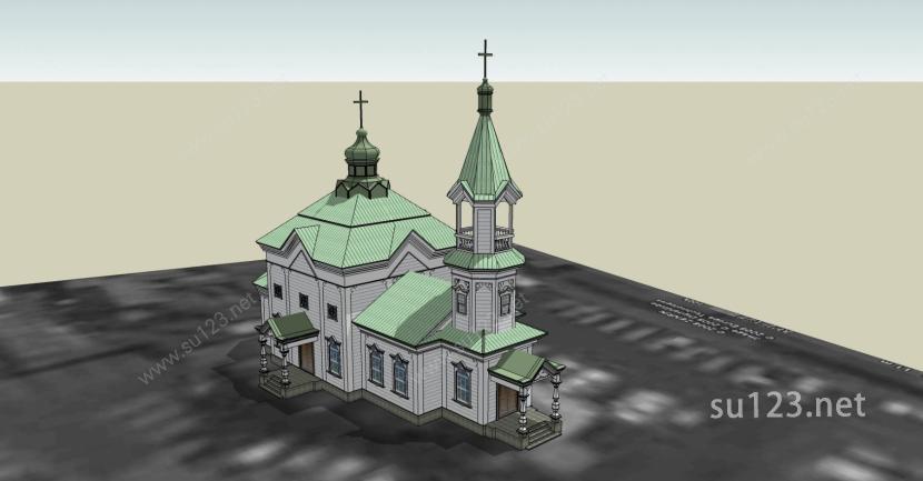 欧式 教堂 12226SU模型下载草图大师sketchup模型