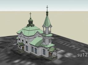 欧式 教堂 12226SU模型