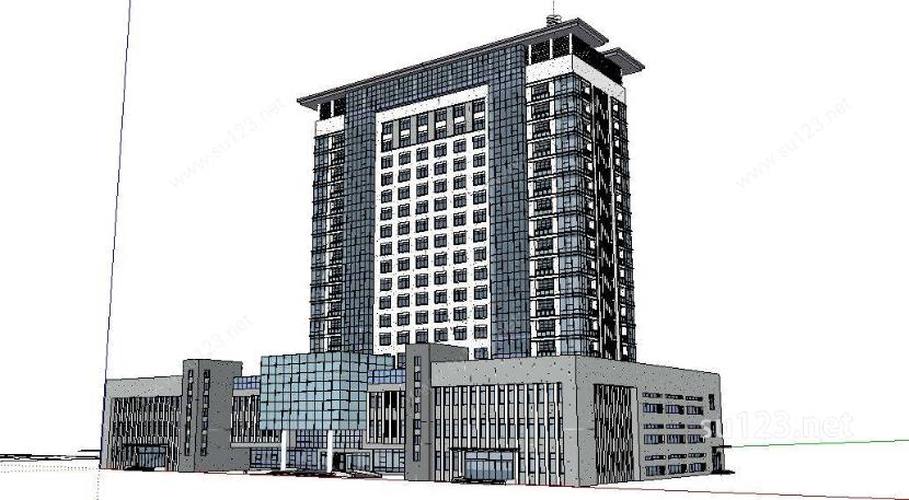 高层酒店建筑SU模型