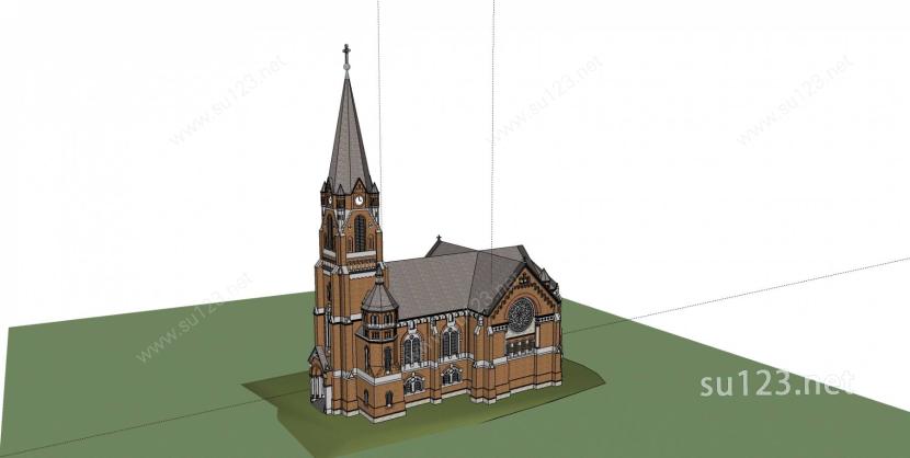 欧式 教堂 12205SU模型