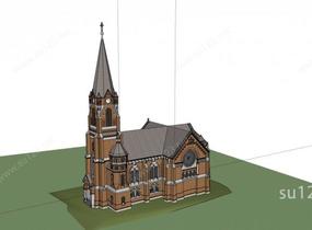 欧式 教堂 12205SU模型