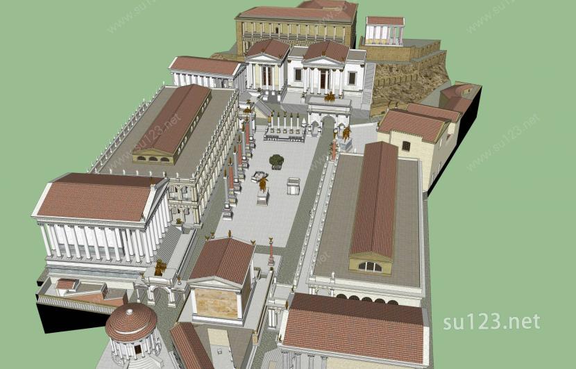 古罗马广场SU模型下载草图大师sketchup模型