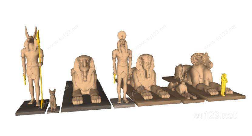 古埃及雕塑精模SU模型
