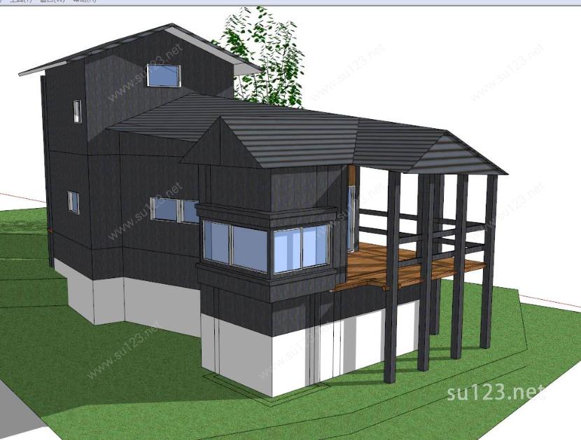 两层小别墅SketchUp模型SU模型