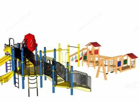 儿童景观游乐设施公园28SU模型