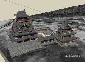 日本著名寺庙15SU模型