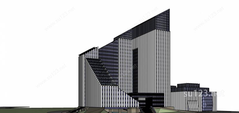 现代 高层 办公楼 写字楼 综合楼SU模型