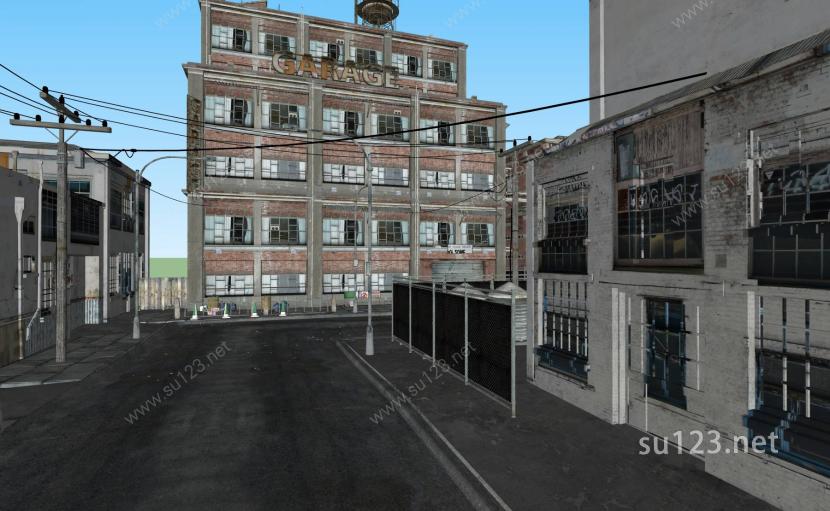 游戏场景之旧楼巷子SU模型