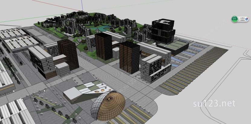 新能源基地建筑与规划设计方案草图大师模型SU模型下载草图大师sketchup模型