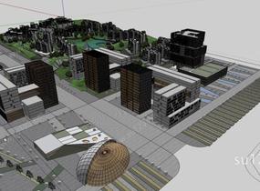 新能源基地建筑与规划设计方案草图大师模型SU模型