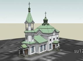 欧式 教堂 12203SU模型
