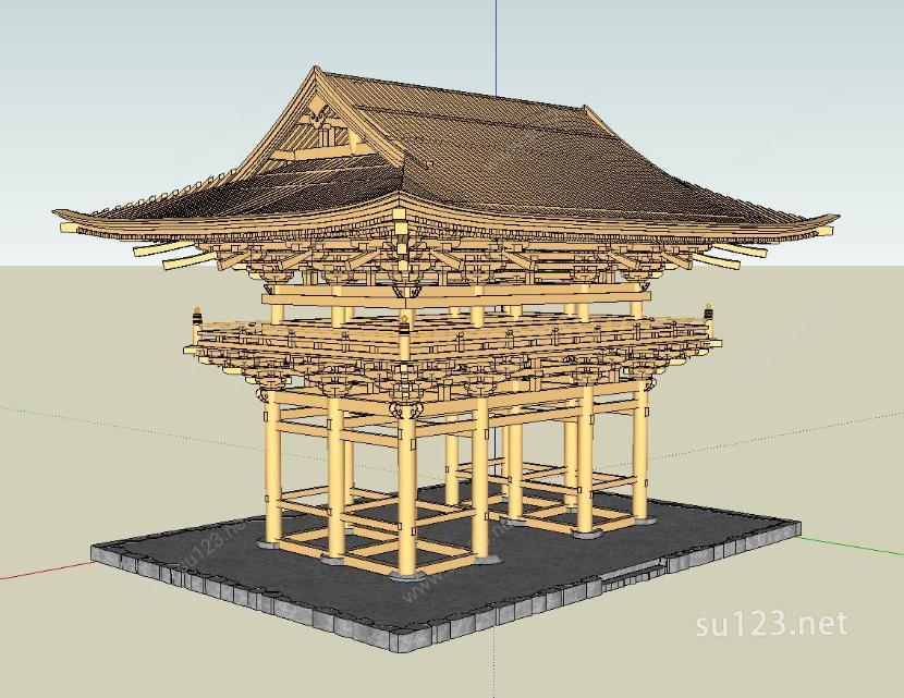 日本著名寺庙34SU模型