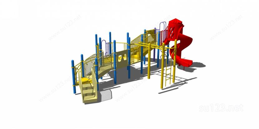 儿童景观游乐设施公园SU模型下载草图大师sketchup模型