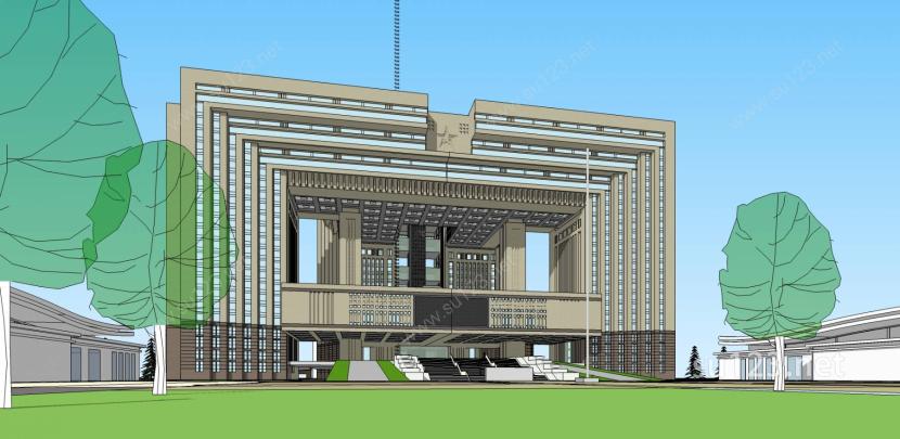 现代 政府 行政 中心 高层 办公楼 写字楼 综合楼 11214SU模型
