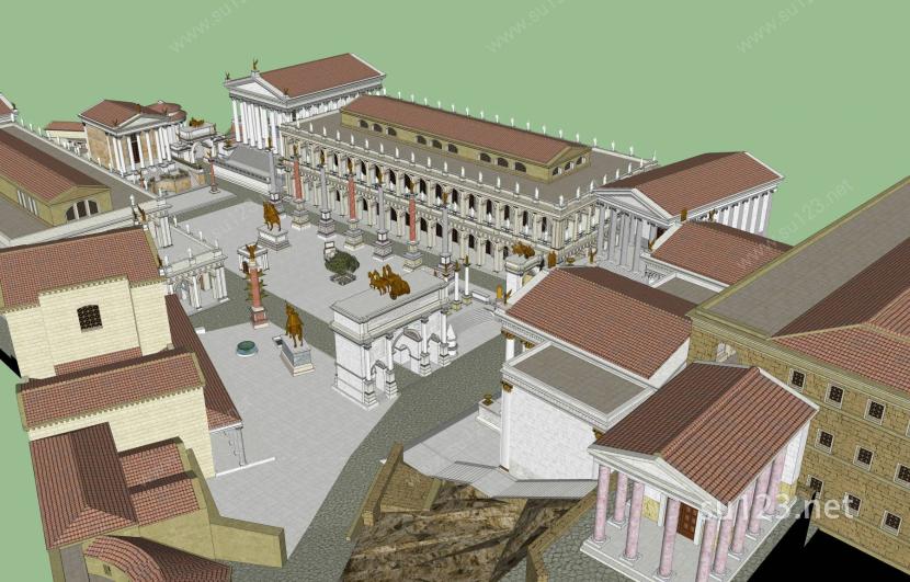 古罗马广场SU模型
