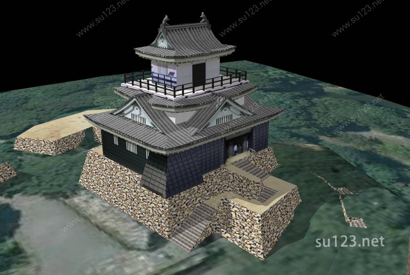 日本著名寺庙12SU模型下载草图大师sketchup模型