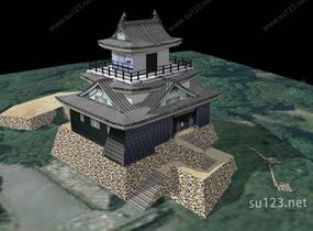 日本著名寺庙12SU模型