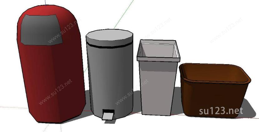 垃圾桶 桶SU模型下载草图大师sketchup模型