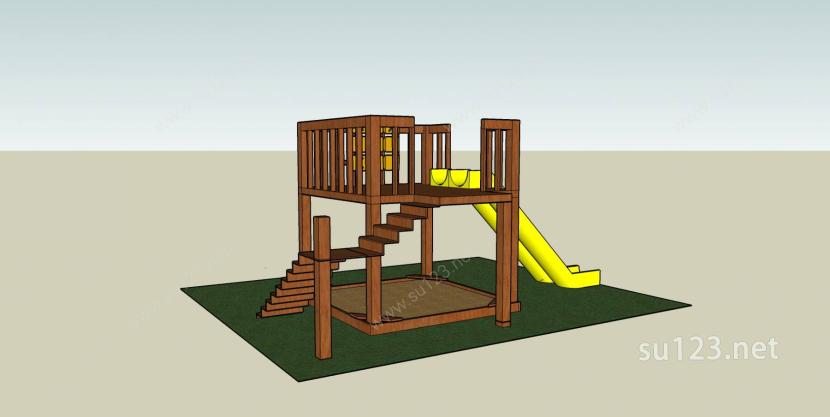 儿童景观游乐设施公园43SU模型