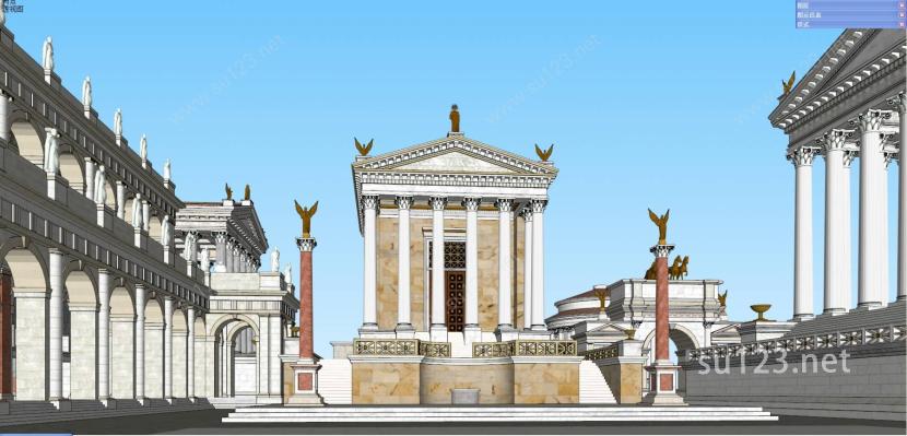 古罗马广场SU模型下载草图大师sketchup模型