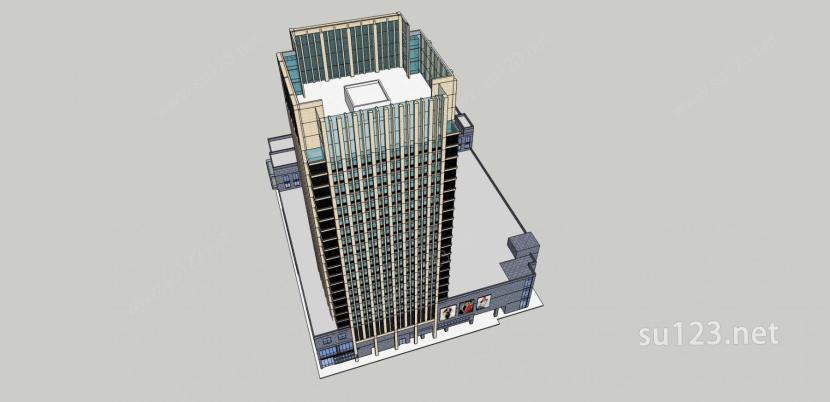 现代 商业综合体 高层 办公楼 写字楼 综合楼 1117SU模型下载草图大师sketchup模型
