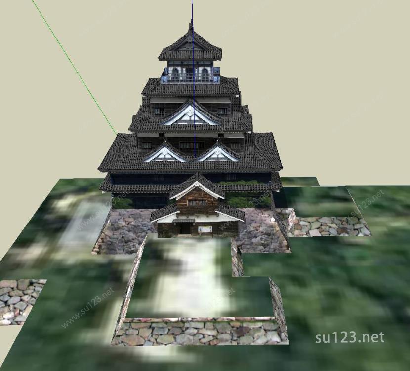 日本著名寺庙SU模型下载草图大师sketchup模型