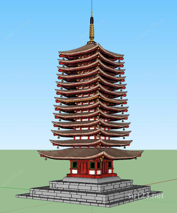 日本著名寺庙35SU模型