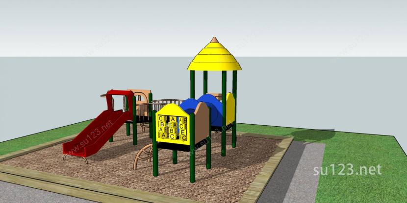儿童景观游乐设施公园17SU模型下载草图大师sketchup模型