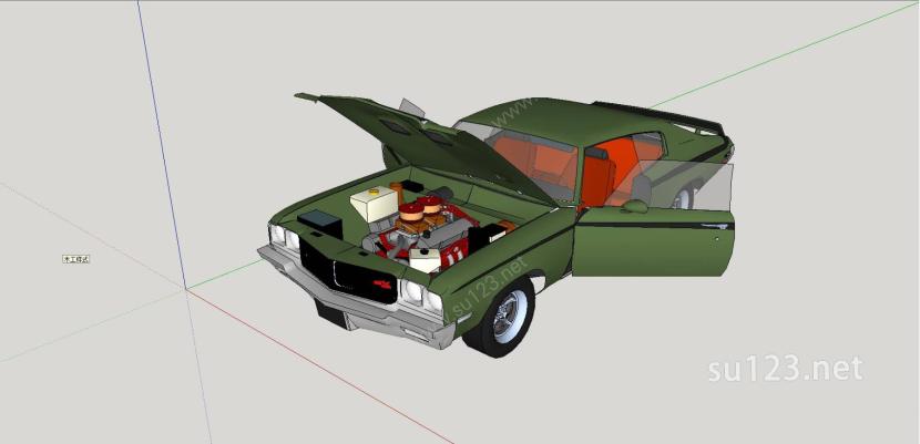 复古汽车SU模型下载草图大师sketchup模型