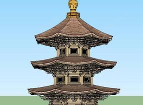 日本著名寺庙33SU模型