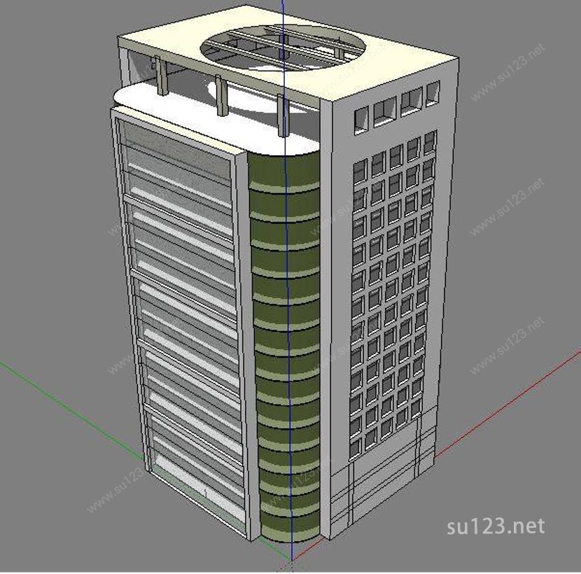 高层办公楼01SU模型