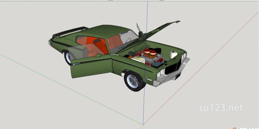 复古汽车SU模型下载草图大师sketchup模型