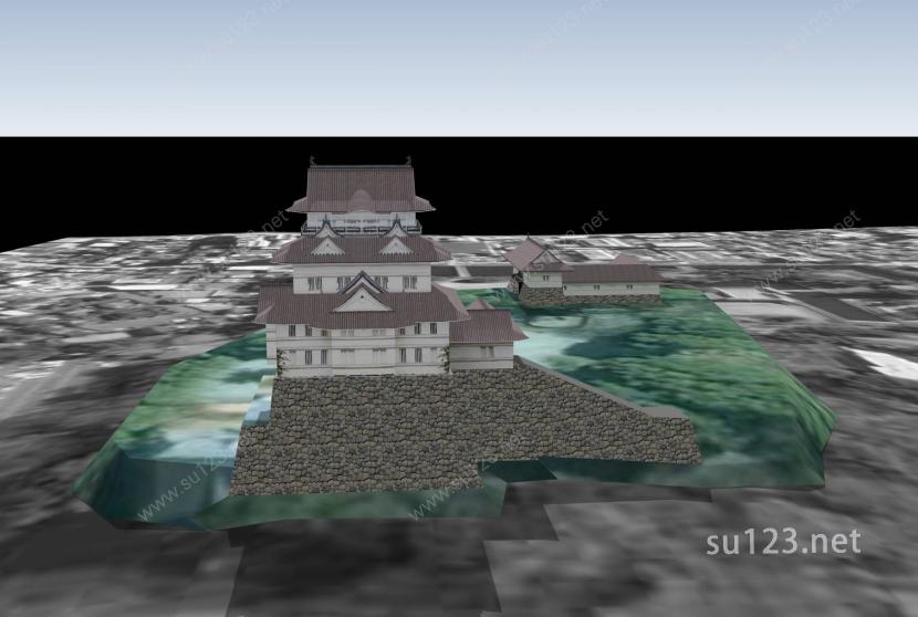 日本著名寺庙17SU模型下载草图大师sketchup模型
