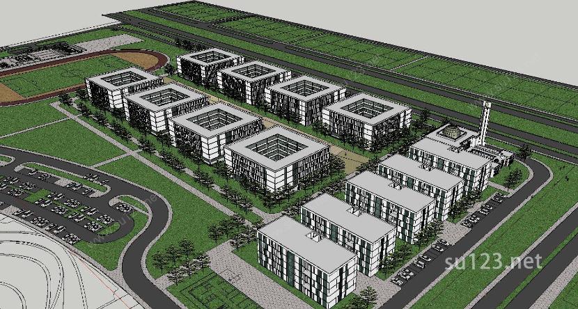 利比亚某城市综合体项目SketchUp模型SU模型下载草图大师sketchup模型