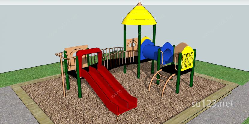 儿童景观游乐设施公园9SU模型