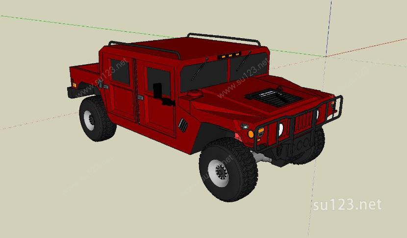 悍马H1SU模型下载草图大师sketchup模型