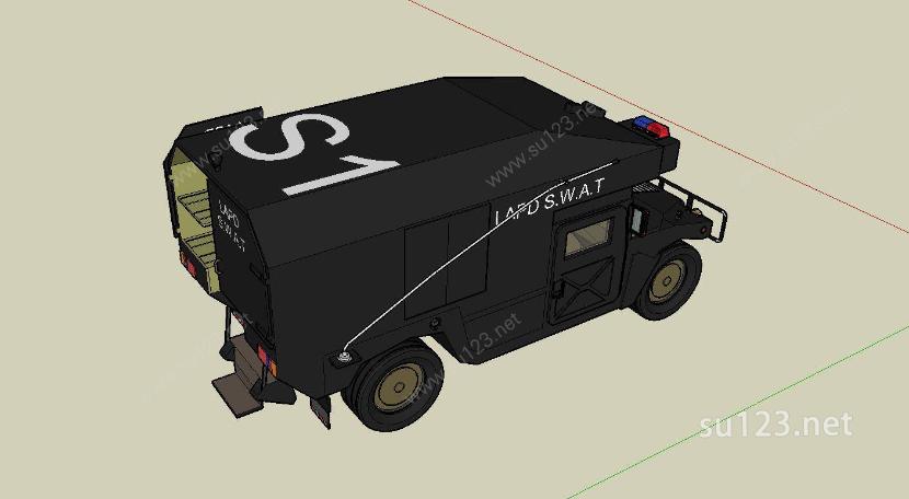 SWAT 悍马SU模型下载草图大师sketchup模型