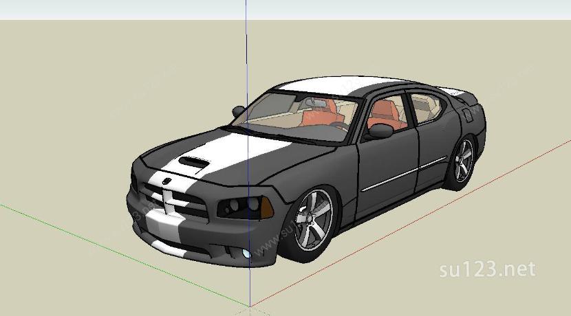 道奇肌肉车SU模型下载草图大师sketchup模型