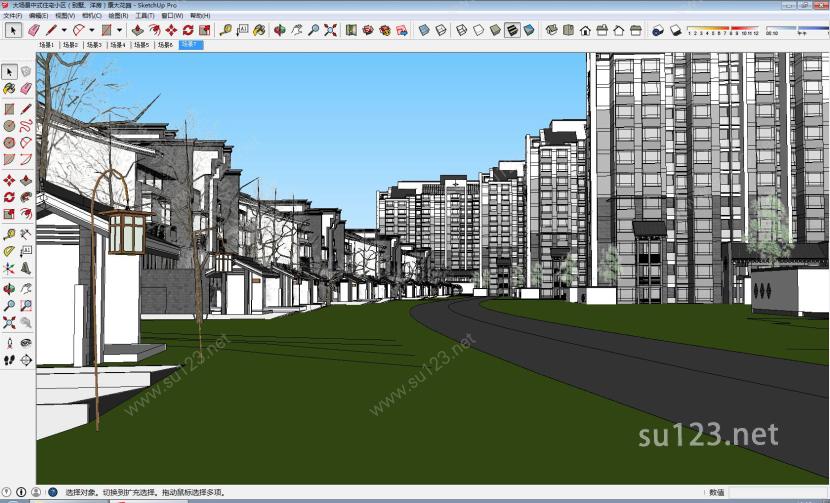 新中式建筑SU模型