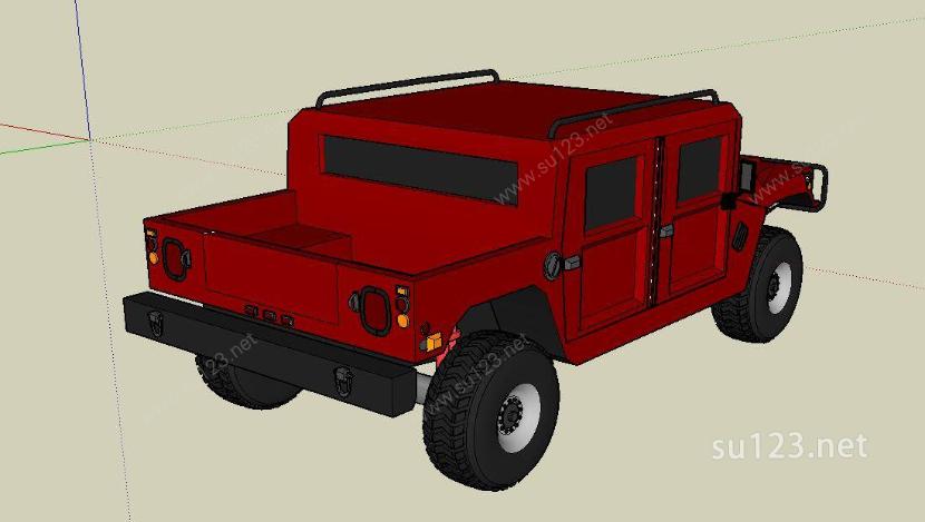 悍马H1SU模型下载草图大师sketchup模型
