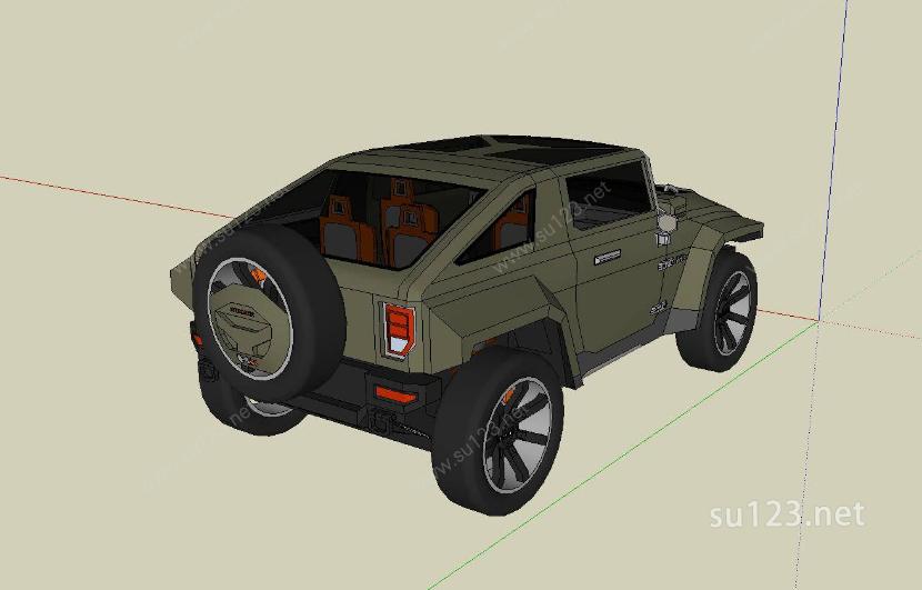 悍马HXSU模型下载草图大师sketchup模型