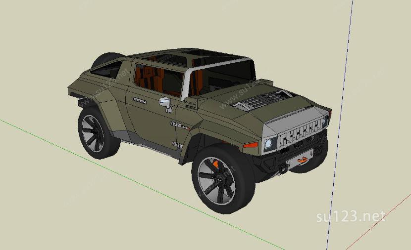 悍马HXSU模型下载草图大师sketchup模型