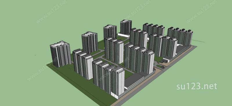 住宅区规划SU模型