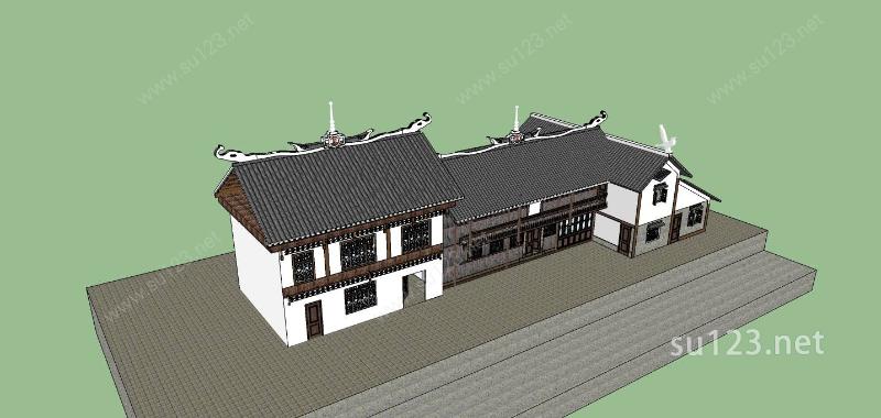 中式小住宅SU模型