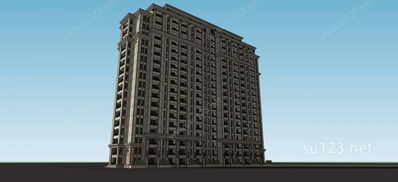 古典风格高层公寓SU模型