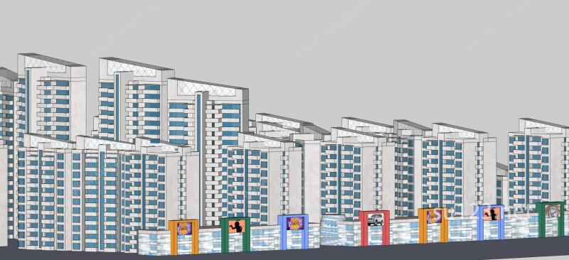 现代高层住宅区SU模型下载草图大师sketchup模型