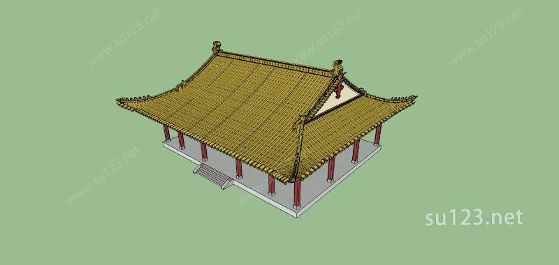 中式大殿SU模型