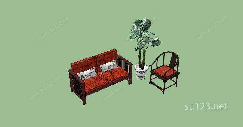 室内家具-沙发SU模型下载草图大师sketchup模型