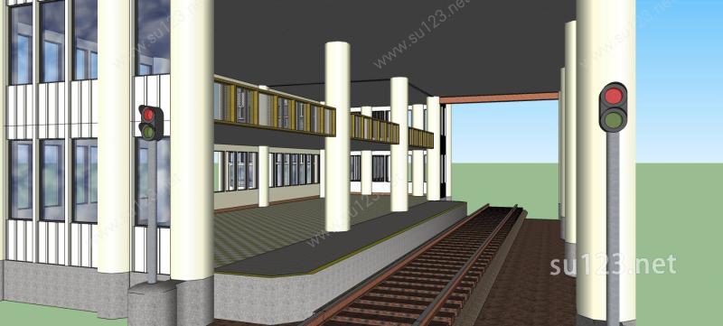火车站SU模型下载草图大师sketchup模型